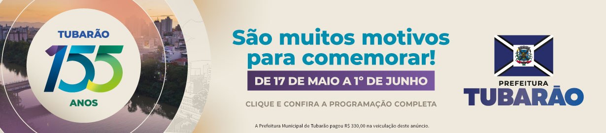 Tubarão 155 anos - banner_Portal Info Sul - 1230x270